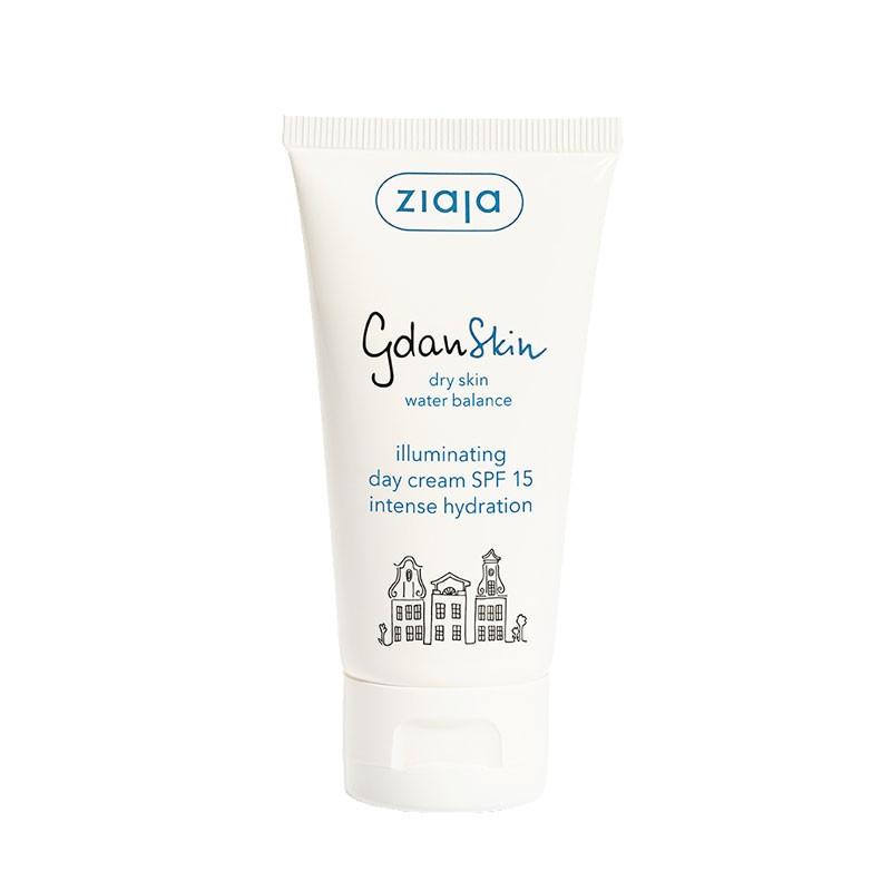 GDANSKIN Crema facial de día iluminadora SPF 15 para piel seca - ZIAJA